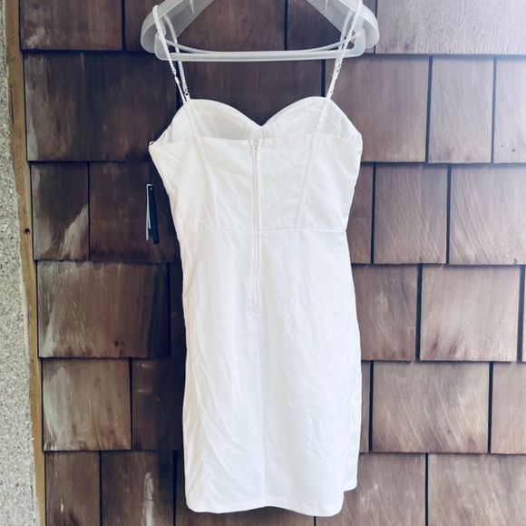 City Studios Juniors Imitation Pearl-Strap Corset Bodycon Dress Ivory Size 7/8 - Picture 12 of 17